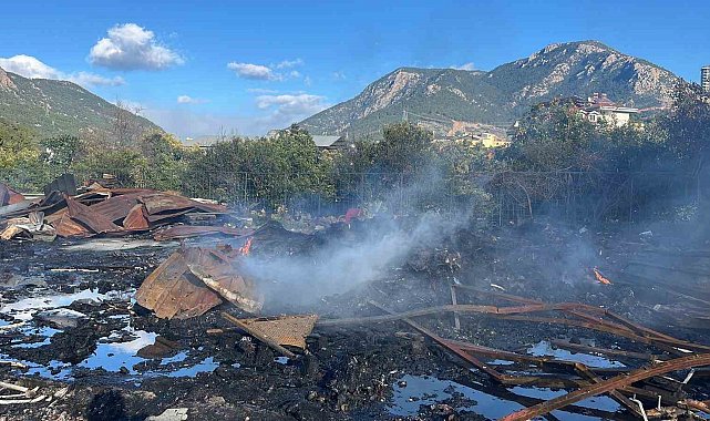 Alanya'da depo yakınındaki yangın korkuttu