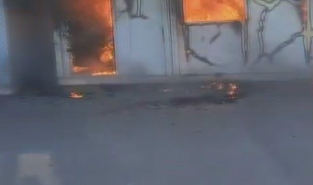 Alevlere teslim olan boş konteyner kullanılamaz hale geldi