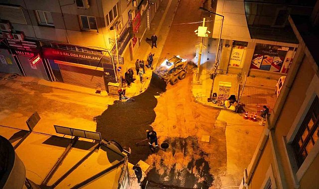 Alsancak'ta altyapısı tamamlanan sokaklar asfaltlanıyor