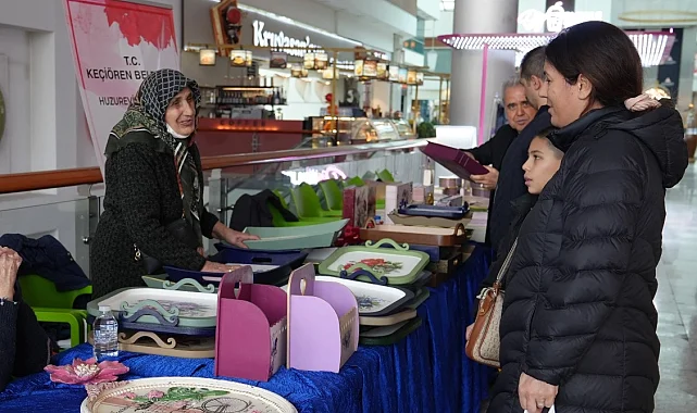 Ankara Keçiören'de konukevi sakinlerinden el emeği sergisi