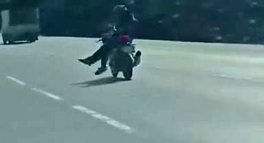 Arnavutköy-Sultangazi yolunda tehlikeli motosiklet yolculuğu