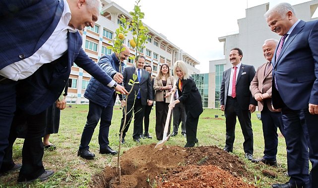 AÜ İlahiyat Fakültesi bahçesine 100 ağaç dikildi