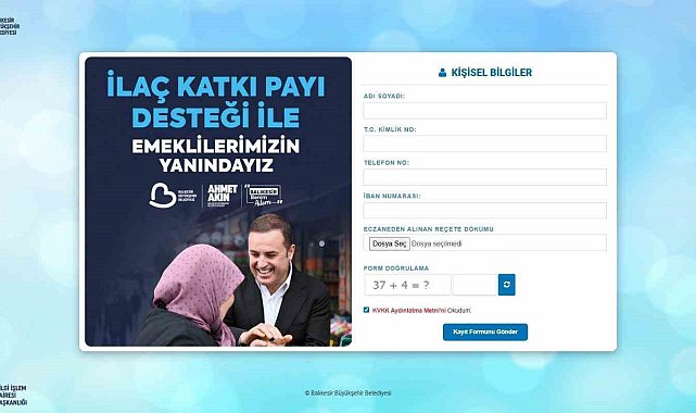 Başkan Ahmat Akın'dan ihtiyaç sahibi emeklilere müjde