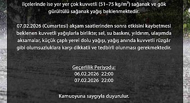 Bursa Valiliğinden kuvvetli yağış uyarısı