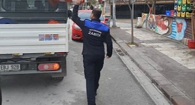 Denizli zabıta ekiplerinden kaldırım işgallerine sıkı takip