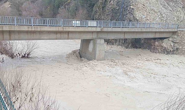 Denizli'de su seviyesi artan derelerde köprüler zarar gördü