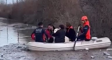 Dere yatağında mahsur kalan 5 kişi kurtarıldı