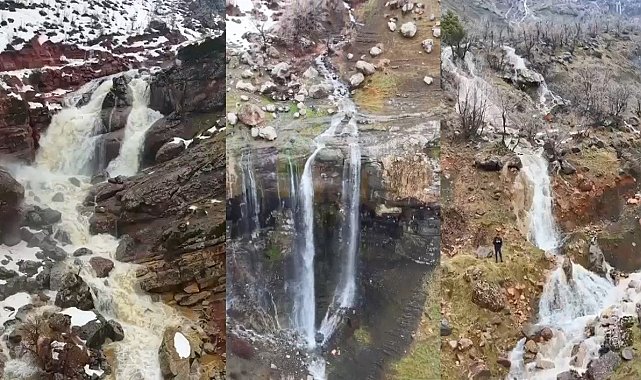 Derecik'te şelaleler yeniden coştu