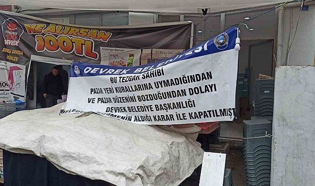 Devrek'te kurallara uymayan pazarcı esnafının tezgahı kapatıldı