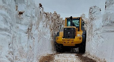 Kar kalınlığının 4 metreyi bulduğu Yüksekova'da kar savaşçılarının zorlu mesaisi