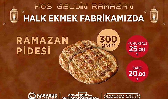 Karabük Halk Ekmek'te ramazan pidesi 20 TL'den satılacak