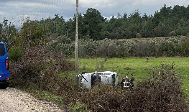 Kontrolden çıkan araç şarampole uçtu; 1 yaralı