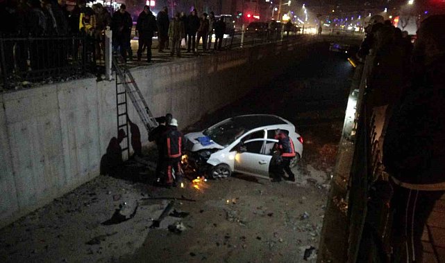 Kontrolden çıkan otomobil sulama kanalına düştü: 1 yaralı