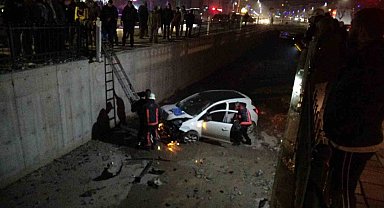 Kontrolden çıkan otomobil sulama kanalına düştü: 1 yaralı