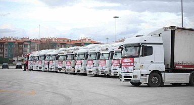 Konya'dan Gazze'ye 15 tır yardım yola çıktı