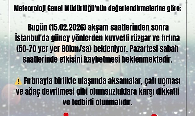 Meteorolojiden İstanbul için fırtına uyarısı