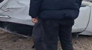 Otomobil takla attı, sürücü kazadan yara almadan kurtuldu