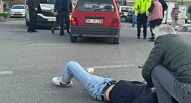 Otomobille çarpışan motosikletin sürücüsü yaralandı