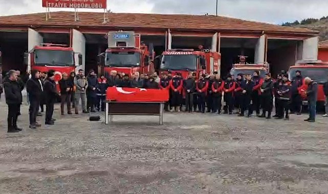 Vefat eden itfaiye personeli için cenaze töreni düzenlendi