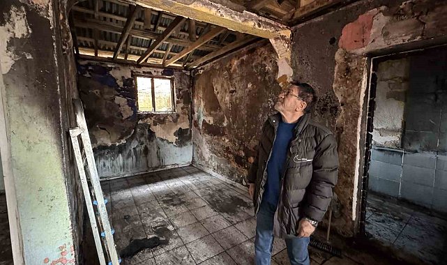 Yangın mağduru engelli vatandaş yardım bekliyor; "İğneden ipliğe her şeyim yandı"