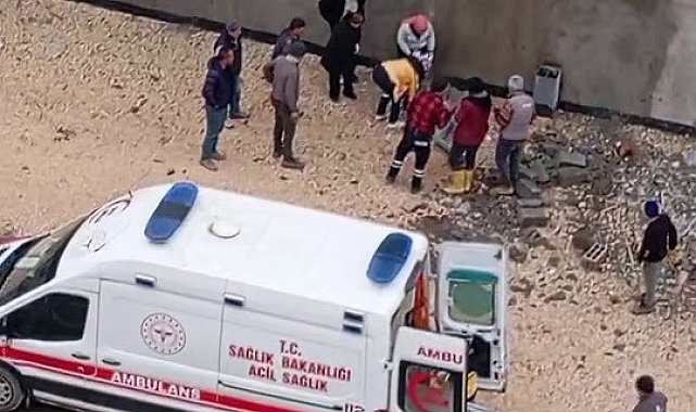 Yüksekten düşen inşaat işçisi yaralandı