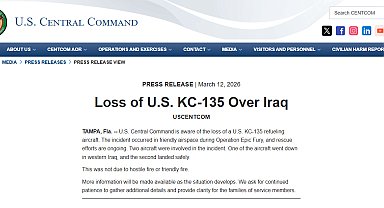 ABD ordusu, KC-135 tipi yakıt ikmal uçağının Irak'ta düştüğünü açıkladı