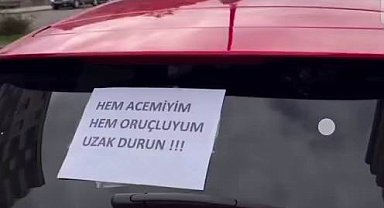 Acemi sürücüden trafikte 'ilginç' önlem
