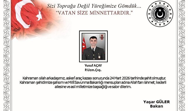 Ağrı'da askeri araç kazası: 1 uzman çavuş şehit oldu