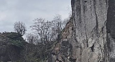 Artvin'de tehlike oluşturan kayalar kontrollü şekilde düşürüldü