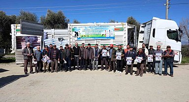 Aydın Büyükşehir'den Yenipazarlı üreticilere yem desteği