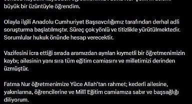 Bakan Gürlek: " Olayla ilgili derhal adli soruşturma başlatılmıştır"