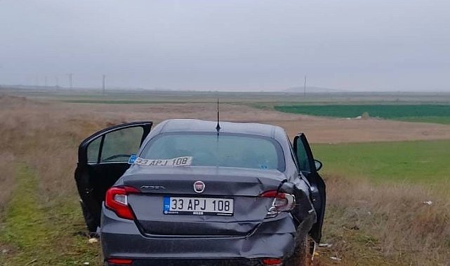 Bariyerlere çarpıp tarım arazisine giren otomobilde 5 kişi yaralandı