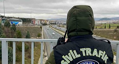 Bilecik'te drone destekli trafik denetimi