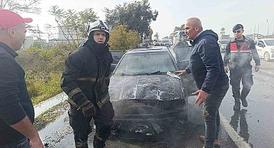 Bir hafta önce satın aldığı araç alev alev yandı