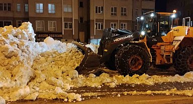 Bitlis'te kaldırımlardaki karlar kamyonlarla taşınıyor