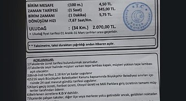 Bursa'da taksi ücretlerine zam: Yeni tarife belli oldu