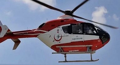 Çankırı'da ambulans helikopter inme geçiren hasta için havalandı