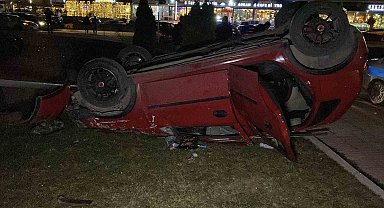 Çorum'da otomobil takla attı: 1 yaralı