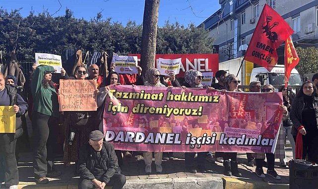 Dardanel'in kadın işçileri eylemde: Taksite bölünen tazminatlar aylardır ödenmedi
