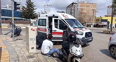 Devrilen motosikletin sürücüsü yaralandı