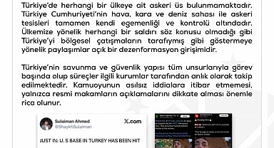 DMM: "Türkiye'de herhangi bir ülkeye ait askeri üs bulunmamaktadır"