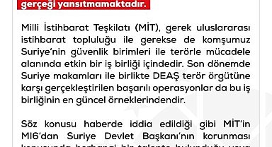DMM'den "Türkiye, İngiliz MI6'dan Suriye Devlet Başkanı Şara'nın korumasını artırmasını istedi" haberine yalanlama