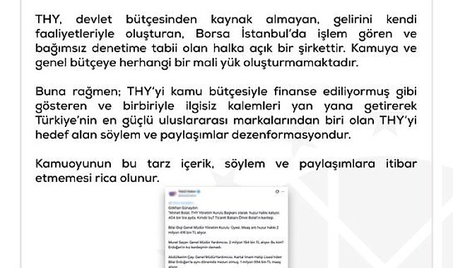 DMM'den THY'ye ilişkin iddialara açıklama