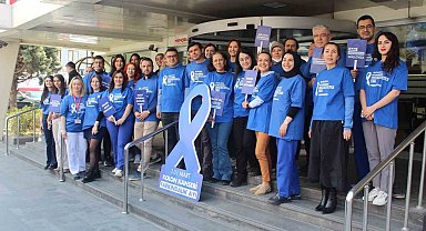 Dünyada en sık görülen 3. kanser türüne mavi tişörtlerle dikkat çektiler
