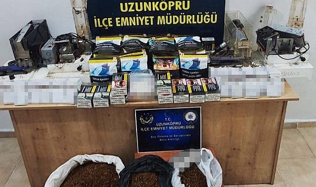 Edirne'de kaçak tütün ve makaron operasyonu