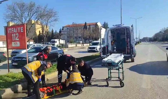 Edirne'de kırmızı ışıkta geçen yayaya araç çarptı