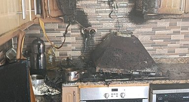 Evin mutfağında çıkan yangın söndürüldü