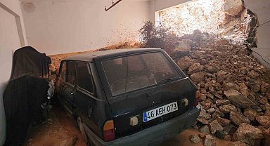 Gaziantep'te yağmur duvarı yıktı