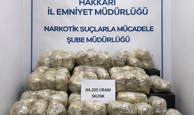 Hakkari'de 64 kilogram uyuşturucu ele geçirildi