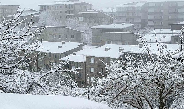 Hakkari'de karla karışık yağmur yağışı